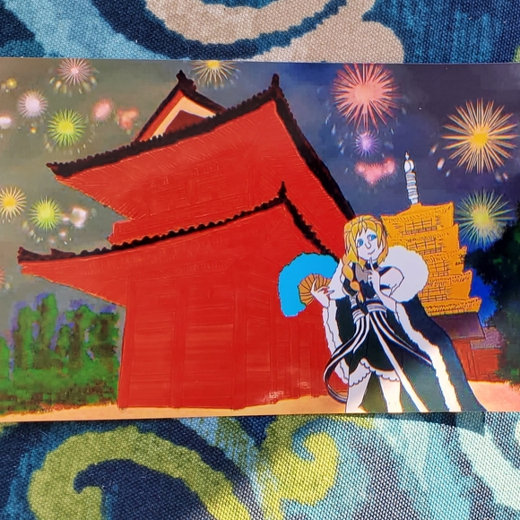 Japanese New Year's Fireworks Art Print - Picture 1 of 3